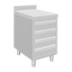 Vogue RVS Werktafel met 4 Laden en Opstaande Rand 100 mm – 900x500x700 mm