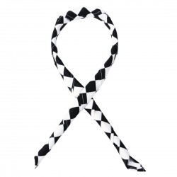 Whites halsdoek zwart-wit geruit – Polykatoen hoofddeksel voor de horeca