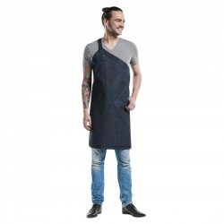 Chaud Devant Skew schort Blue Denim - stoer katoenen werkschort