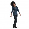 Chaud Devant Blue Denim Stretch dames koksblouse met 3kwart mouw - maat XXL