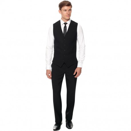 Herenpantalon zwart met standaard lengte 79 cm – duurzame polyester werkbroek voor bedienend personeel