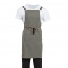 Southside katoenen halterschort khaki – unisex serveerschort met vintage look