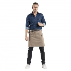 Chaud Devant Forene Mud Denim halterschort – Bruin – W70-L50 cm – Unisex