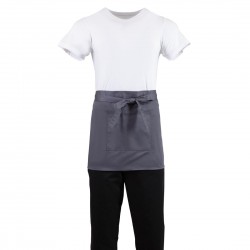 Whites korte sloof grijs – heupschort katoen/polyester met voorvak
