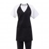 Whites V-hals halterschort met borststuk zwart - Whites Chefs Clothing
