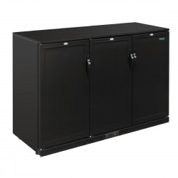 Polar G-Series koelwerkbank 900mm met drie dichte deuren, zwart, 330L