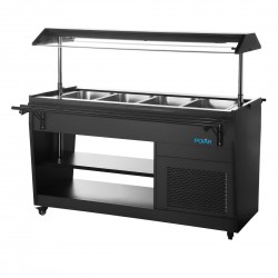 Polar G-serie Gekoelde Buffetbar Zwart | Staal & Glas Bar Display