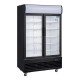 Polar G-serie displaykoeling rechtopstaand met scharnierdeuren lichtbak zwart 950L