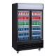 Polar G-serie displaykoeling rechtopstaand met scharnierdeuren lichtbak zwart 950L