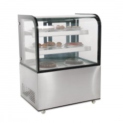 Polar G-serie energiezuinige delicatessenvitrine koelkast 270L – RVS & glas, Zilver
