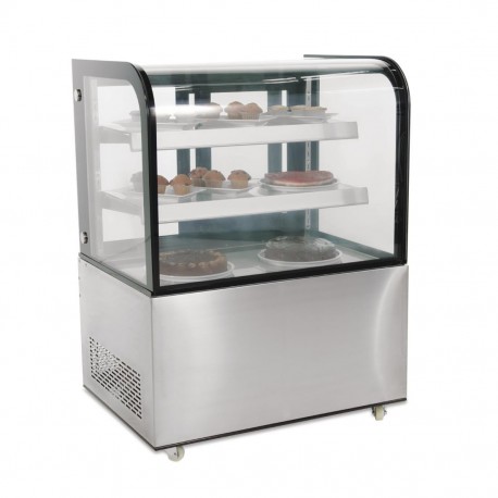 Polar G-serie energiezuinige delicatessenvitrine koelkast 270L – RVS & glas, Zilver