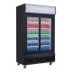 Polar G-Series Verticale Display Koeling met Schuifdeuren en Lichtbak 950L - Zwart