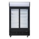 Polar G-Series Verticale Display Koeling met Schuifdeuren en Lichtbak 950L - Zwart