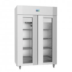 Polar U-serie energiezuinige dubbele deur staande display koelkast RVS 1400L