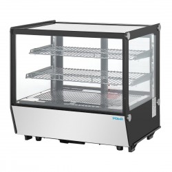 Polar G-serie aanrechtmodel display koelkast zwart, vierkant glas, 120L