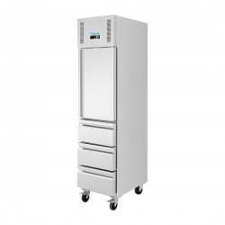 Polar G-serie slanke RVS koelkast met enkele deur en 3 laden - 292L