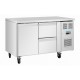 Polar U-Serie koelwerkbank RVS met 1 deur en 2 laden – 143L