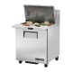 True Enkeldeurs Gekoelde Werktafel TSSU-27-12M-C-HC | RVS Prepareer Counter met 12x GN 1/6 Bakken