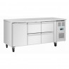Polar U-serie RVS Koelwerkbank met 4 Laden & 1 Deur - 194L