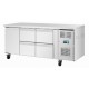 Polar U-serie RVS Koelwerkbank met 4 Laden & 1 Deur - 194L