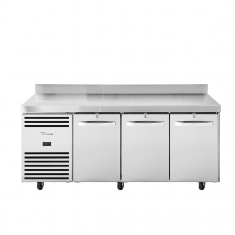 True 3-Deurs Vrieskast TCF1/3 – RVS Vrieswerkbank met Werkblad 250L