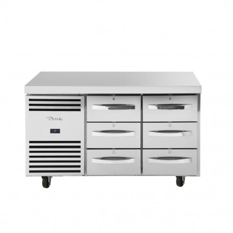 True Koelwerkbank Met Laden TCR1/2 - RVS Werkbank Zilver