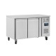 Polar U-serie dubbeldeurs counter koelkast 282L RVS Zilver