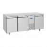 Polar U-serie Energiezuinige 3-deurs Koelwerkbank 474L - RVS, Grijs