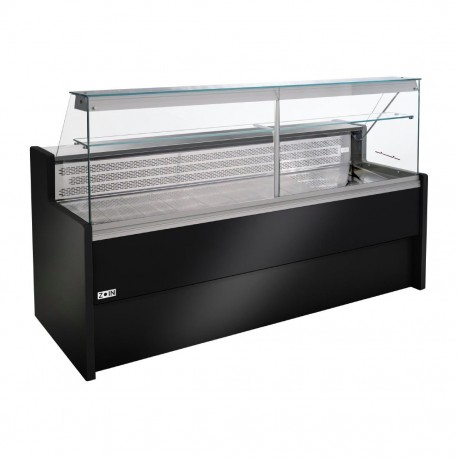 Zoin Tibet Toonbank Zwart 2000mm | RVS Koelvitrine voor Horeca