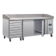 Polar U-serie Dubbele Deur Pizzacounter met Granieten Blad en Deegladen 290L