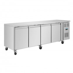 Polar U-serie vier deurs counter koelkast 553L RVS