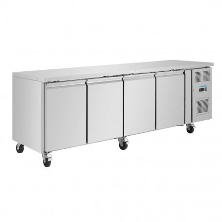 Polar U-serie vier deurs counter koelkast 553L RVS