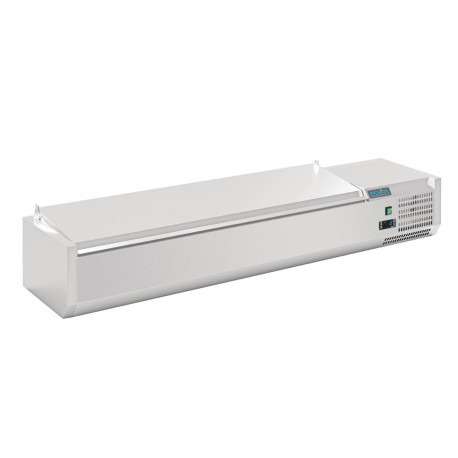Polar G-serie opzetkoelvitrine met deksel 7x GN 1/4 – RVS