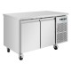Polar U-serie Koel-vrieswerkbank met 2 Deuren 124L RVS Zilver