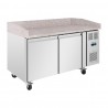Polar U-Serie Dubbele Deur Pizza Werkbank met Granieten Blad – 428L