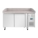 Polar U-Serie Dubbele Deur Pizza Werkbank met Granieten Blad – 428L