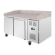 Polar U-Serie Dubbele Deur Pizza Werkbank met Granieten Blad – 428L
