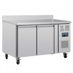 Polar U-serie Werkbankkoeling Dubbele Deur met Achterwand RVS Zilver 282L