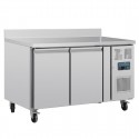 Polar U-serie Werkbankkoeling Dubbele Deur met Achterwand RVS Zilver 282L
