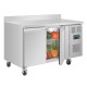 Polar U-serie Werkbankkoeling Dubbele Deur met Achterwand RVS Zilver 282L