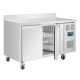 Polar U-serie Werkbankkoeling Dubbele Deur met Achterwand RVS Zilver 282L