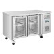 Polar U-serie koelwerkbank met twee glazen deuren – Grijs, 314L