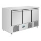 Polar U-serie geventileerde 3-deurs saladette RVS 400L Grijs