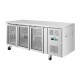 Polar U-serie 3-deurs koelwerkbank met glazen deuren RVS 465L