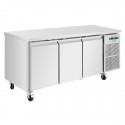 Polar U-serie koel-vrieswerkbank met 3 deuren, 314L RVS