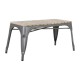 Bolero Bistro Bank met Mangohouten Latten en Donkergrijze Poten - 850mm (Set van 2)