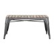 Bolero Bistro Bank met Mangohouten Latten en Donkergrijze Poten - 850mm (Set van 2)