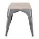 Bolero Bistro Bank met Mangohouten Latten en Donkergrijze Poten - 850mm (Set van 2)
