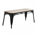 Bolero Bistro Bank Mangohout met Zwarte Stalen Poten 1000mm - Set van 2 Stuks