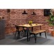 Bolero Bistro Bank Mangohout met Zwarte Stalen Poten 1000mm - Set van 2 Stuks